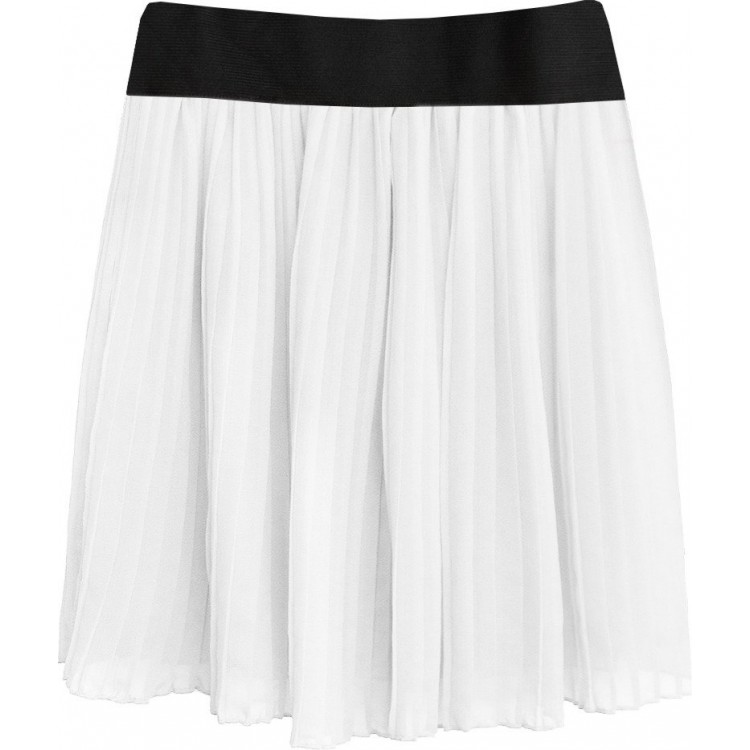 Dámska plisovaná sukňa biela (9228/3)