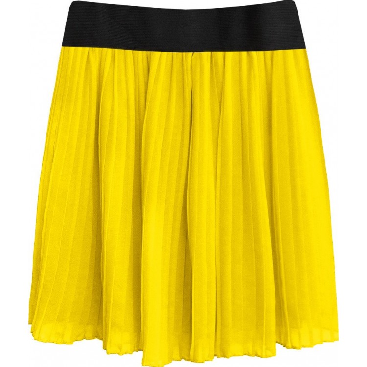 Dámska plisovaná sukňa žltá (9228/3)