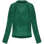 Dámska koženková bunda zelená (5377)