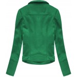 Dámska zamatová bunda zelená (6007)