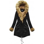 Bavlnená dámska zimná bunda čierna (XW801X)