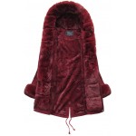 Bavlnená dámska zimná bunda bordová (XW801-3X)