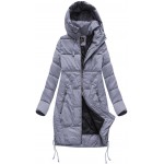 Dámska zimná bunda s kapucňou šedofialová (7690BIG)