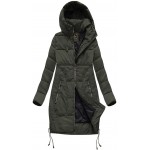 Dámska zimná bunda s kapucňou khaki (7690BIG)