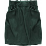 Dámska sukňa z eko-kože z vreckami zelená (131ART)