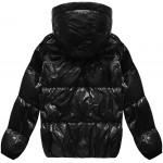 Dámska lesklá zimná oversize bunda čierna (7121)