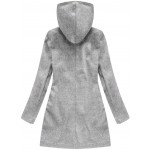 Dámsky vlnený kabát šedý (6766)