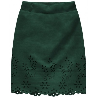 Dámska zamatová sukňa zelená (3070)