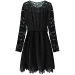 Dámsky šaty s čipkou čierne (3250)