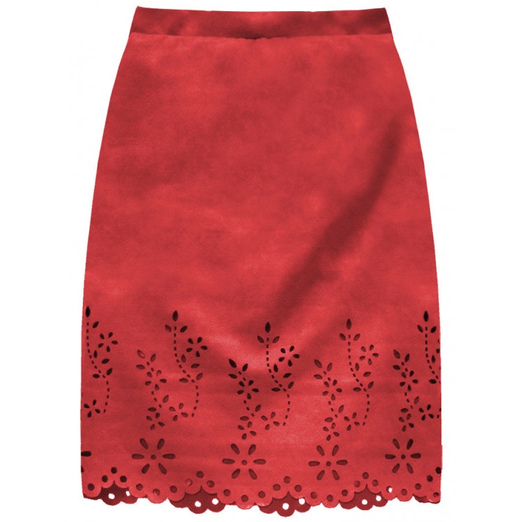 Dámska zamatová sukňa červená (3229)