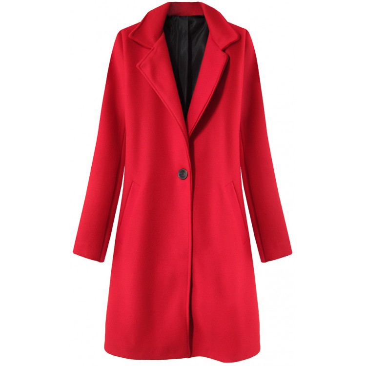 Dámsky jarný kabát červený (3106)