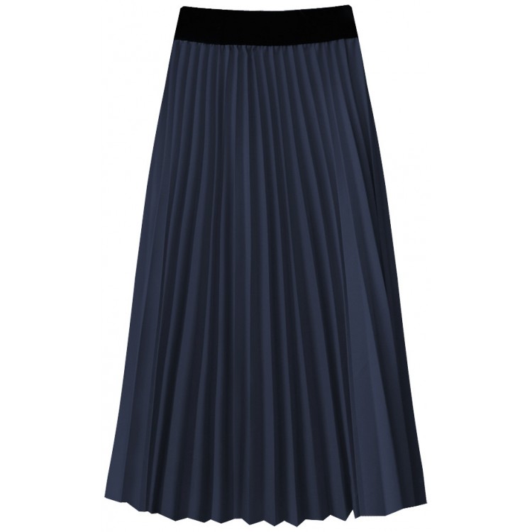 Dámska plisovaná midi sukňa tmavomodrá (201ART)
