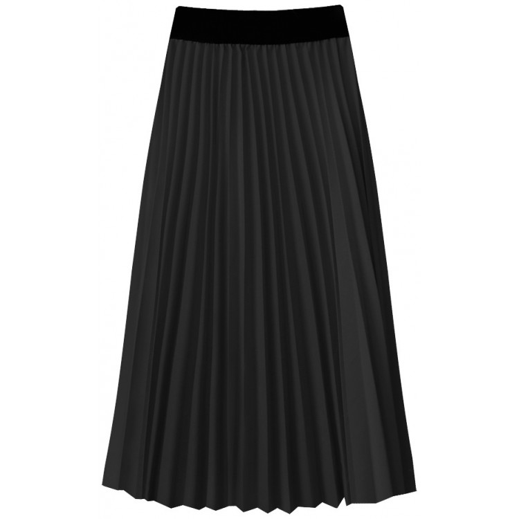 Dámska plisovaná midi sukňa čierna (201ART)