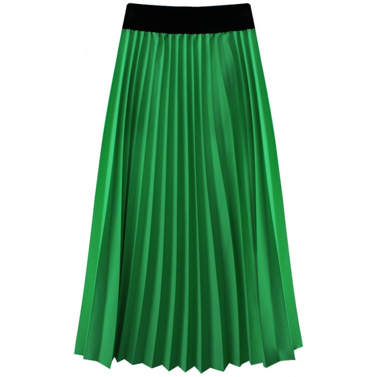 Dámska plisovaná midi sukňa zelená (201ART)