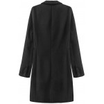 Dámsky dvojradový jarný kabát čierny (22791)