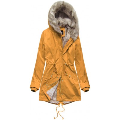 Dámska zimná bunda parka žltá  (B508)