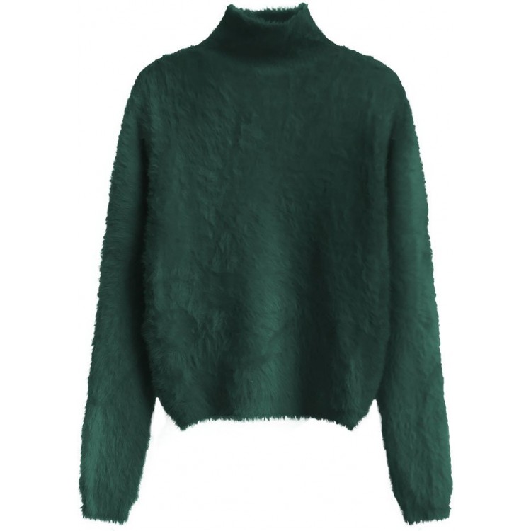 Krátky dámsky sveter zelený (466ART)