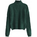Krátky dámsky sveter zelený (466ART)