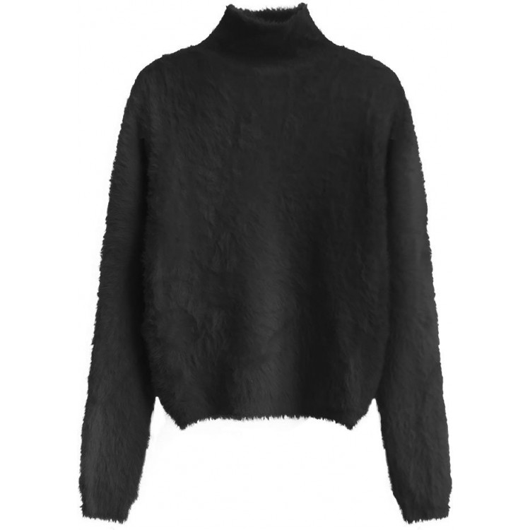 Krátky dámsky sveter čierny (466ART)