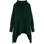 Dámsky sveter s rolákom zelený (494ART)