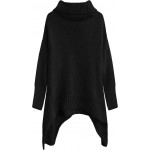 Dámsky sveter s rolákom čierny (494ART)