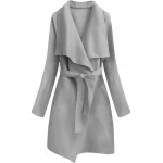 Dámsky prechodný jednoduchý kabát šedý (552ART)