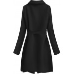 Dámsky prechodný jednoduchý kabát čierny (552ART)