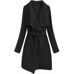 Dámsky prechodný jednoduchý kabát čierny (552ART)