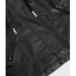 Dámska koženková bunda čierna  (R19BIG)