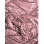 Dámska obojstranná jesenná bunda ružovo-šedá (B9553)