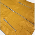 Dámska koženková bunda žltá (R12)