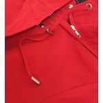 Obojstranná dámska jesenná bunda parka červená (W353-1)