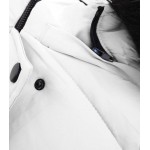 Krátka dámska zimná bunda s kapucňou biela (B9539)