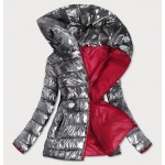 Dámska zimná bunda 4 v 1 višňová (B9558-7)