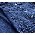 Dámska jeansová bunda s golierom  modrá  (5692-K)