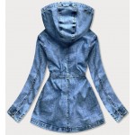 Dlhá dámska jeansová bunda modrá  (5806-K)