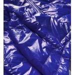 Dámska lesklá prešívaná jarná bunda modrá  (B9560)
