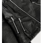 Dámska koženkovaá bunda čierna (B0116)