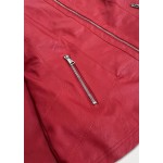 Dámska koženková bunda červená  (TD8130)