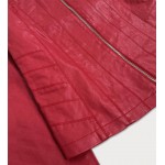 Dámska koženková bunda červená  (TD-116)