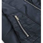 Dámska koženkovaá bunda modrá (B0113)