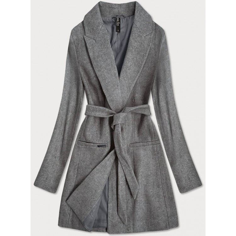Klasický dámsky kabát šedý (2715)