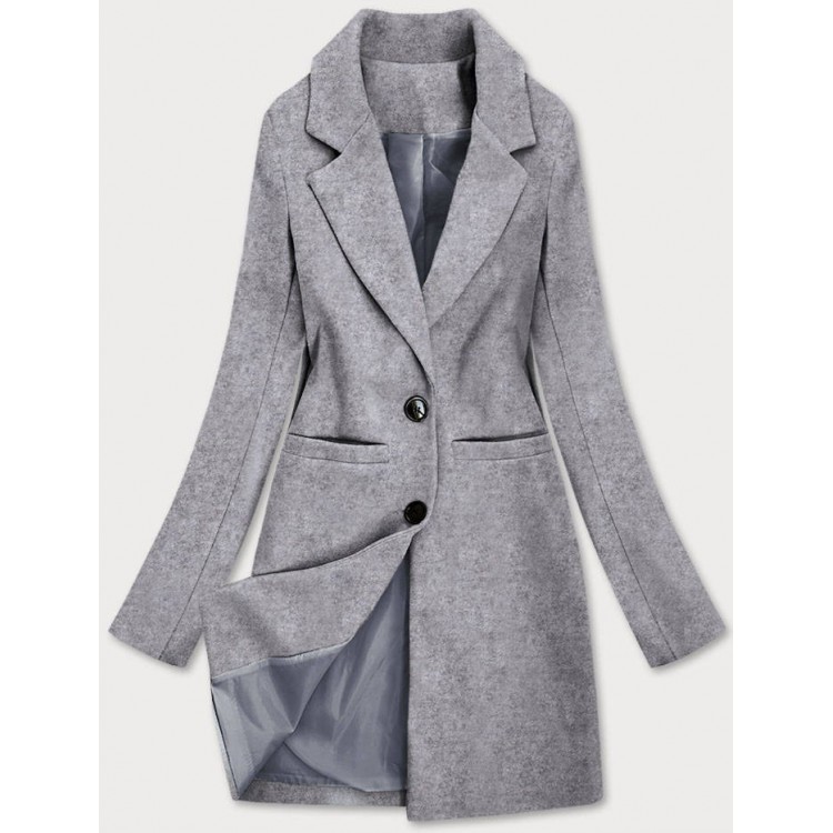 Klasický dámsky kabát šedý (25533)