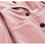 Klasický dámsky kabát ružový (25533)