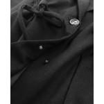 Krátky dámsky kabát čierny  (2727)