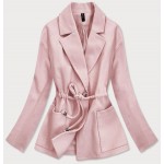 Krátky dámsky kabát ružový (2727)