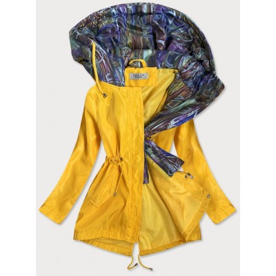 Dámska jarná bunda s ozdobnou kapucňou žltá  (YR2022)