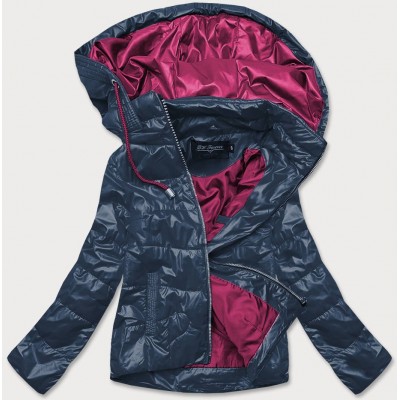 Dámska jarná bunda tmavomodro-ružová  (BH2005)