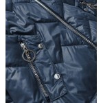 Dámska jarná bunda s kapucňou modro-ružová (BH2003)