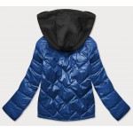 Dámska jarná bunda s kapucňou modro-čierna  (BH2003BIG)